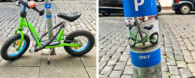 پسربچه آلمانی یک سال تمام دوچرخه اش را در یک نقطه پارک می‌کرد. یک نفر تابلوی پارکینگ شخصی برایش نصب کرده است