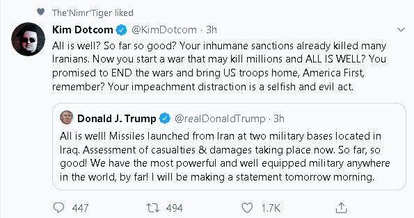 واکنش‌های جهانی به انتقام سخت ایران