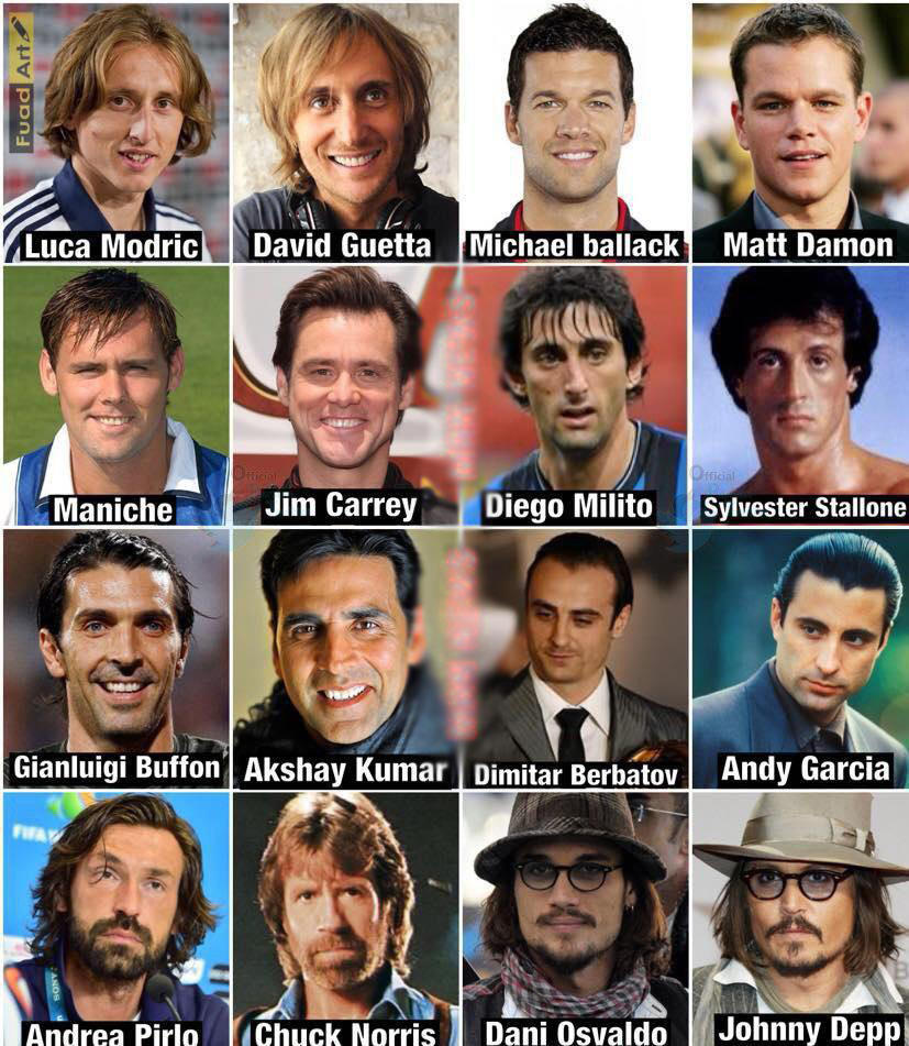 شباهت عجیب چهره برخی از ورزشکاران و هنرمندان! (عکس)