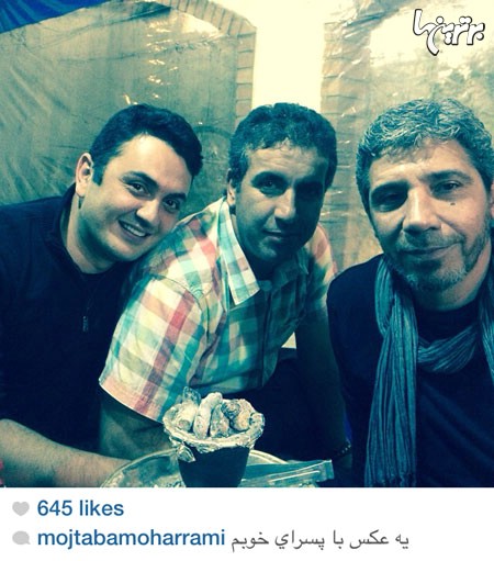 مجتبی محرمی و بهروز رهبری فرد در حال قلیان کشیدن/ عکس