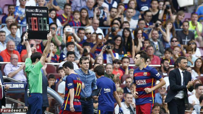 (تصاویر) لحظه مصدم شدن لیونل مسی