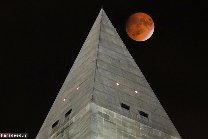 (تصاویر) ماه‌گرفتگی منحصر به فرد