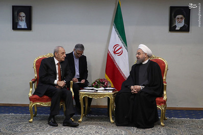  دیدار روحانی با رییس مجلس لبنان 