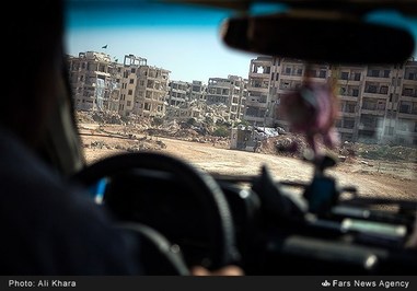 منطقه بنی زید در شرق حلب که به علت ویرانی خانه ها و نزدیک بودن به منطقه تروریست ها هم اکنون خالی از سکنه است.