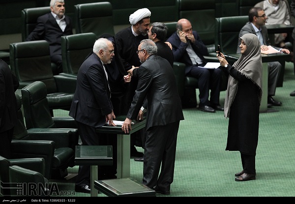 ‫عکس گرفتن خانم نماینده از ظریف در صحن/ عکس‬‎