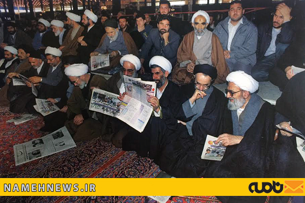 آیت الله مهدوی کنی در کنار سیدمحمد خاتمی/ عکس