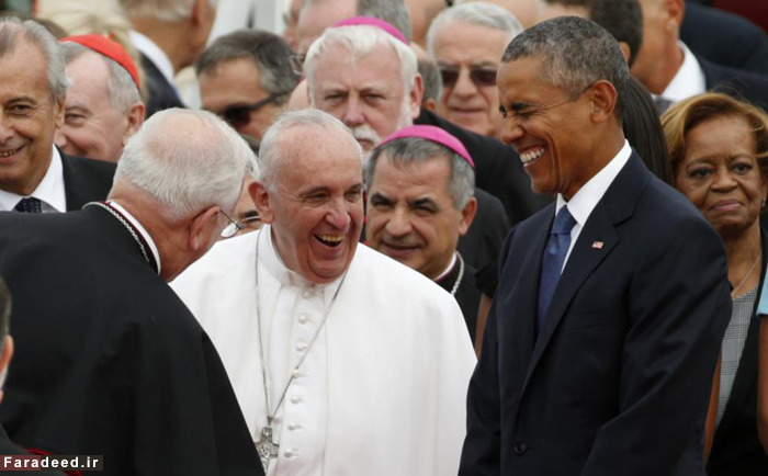 تصاویر) استقبال کم‌سابقه اوباما از پاپ