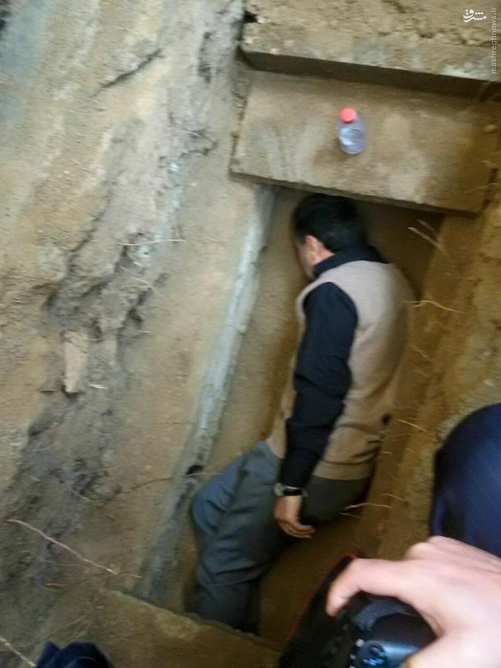 خوابیدن احمدی نژاد در قبر مادرش/ عکس