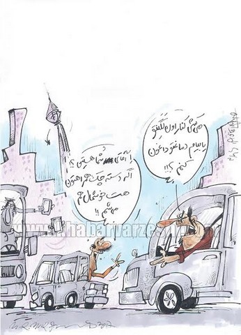 عاقبت دعوای ستاره فوتبال در اتوبان!/کاریکاتور