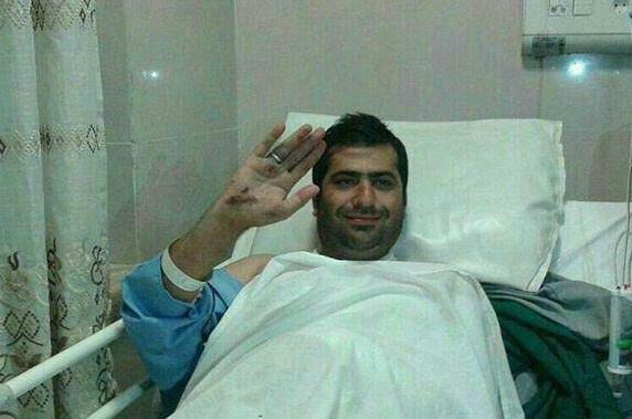 تصویری از علی سامری در بیمارستان بعد از سانحه