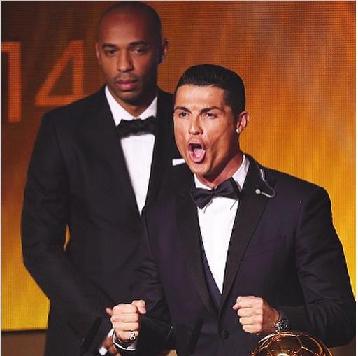 شادي ويژه رونالدو بعد ازبردن توپ طلاي سوم(عکس)