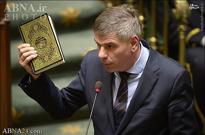 اهانت سیاستمدار افراطی بلژیکی به قرآن کریم/عکس