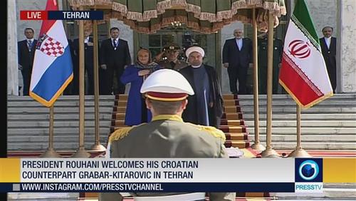 استقبال رسمی روحانی از رییس جمهور کرواسی/ عکس