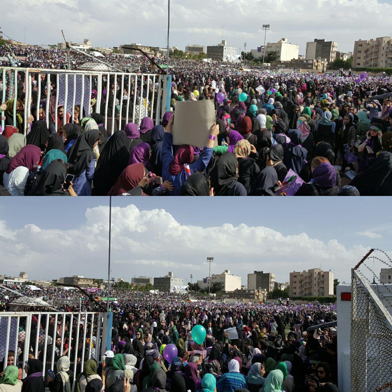 ورزشگاه تختی مشهد یک ساعت قبل از حضور روحانی/ عکس