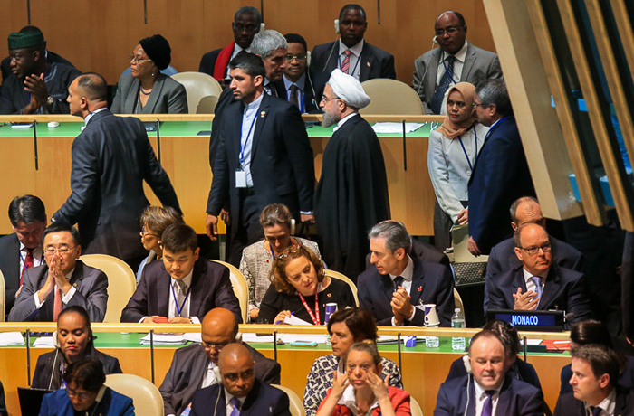 (تصاویر) روحانی در مقر سازمان ملل