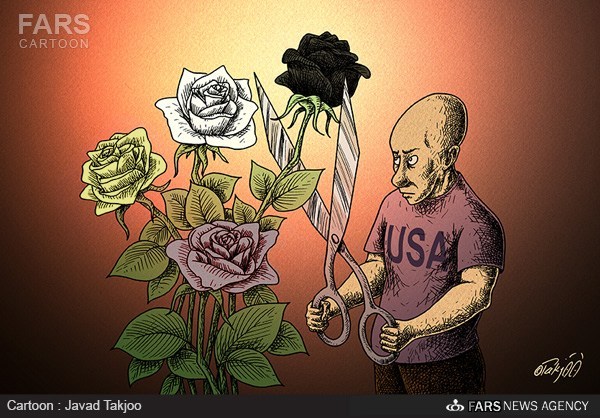 آمریکا چگونه اعتراضات مردمی را کنترل می‌کند؟/ کاریکاتور