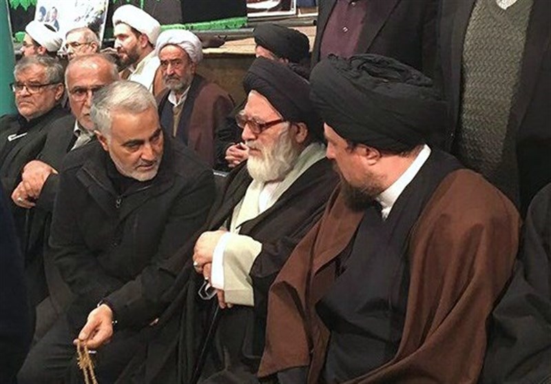 سرلشکر سلیمانی در مراسم وداع با آیت‌الله هاشمی رفسنجانی/عکس