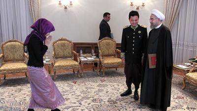سفیر کامبوج و همسرش در دیدار با حسن روحانی