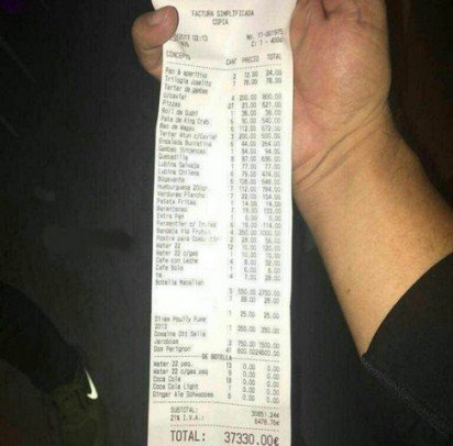 شام گرانقیمت لیونل مسی و دوستانش!/عکس