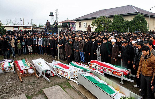 (تصاویر) تشییع زائران جانباخته‌ اربعین