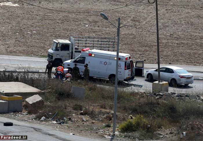 (تصاویر) زیرگرفتن چماقدار اسرائیلی با کامیون