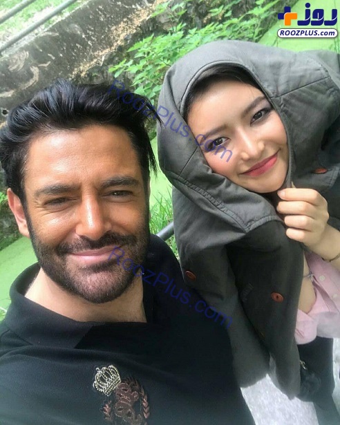 ژست صمیمی محمدرضا گلزار و بازیگر کره ای/عکس