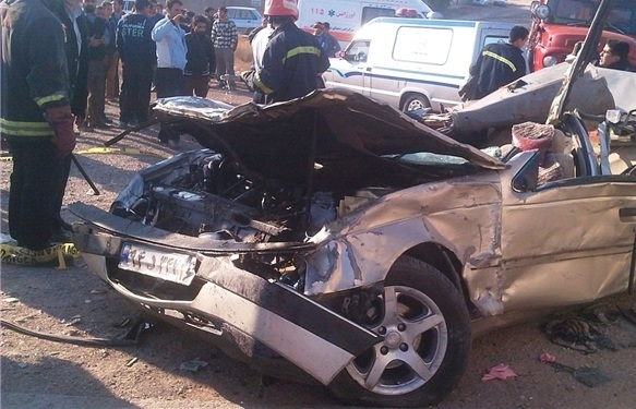 برخورد مرگبار دو خودرو در قم+ عکس