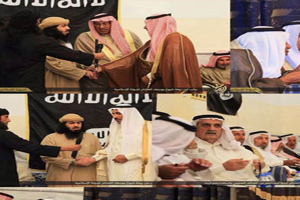 تصویر بیعت بزرگان موصل با تکفیریها /تزریق پول از سوی البغدادی به سرکرده های داعش