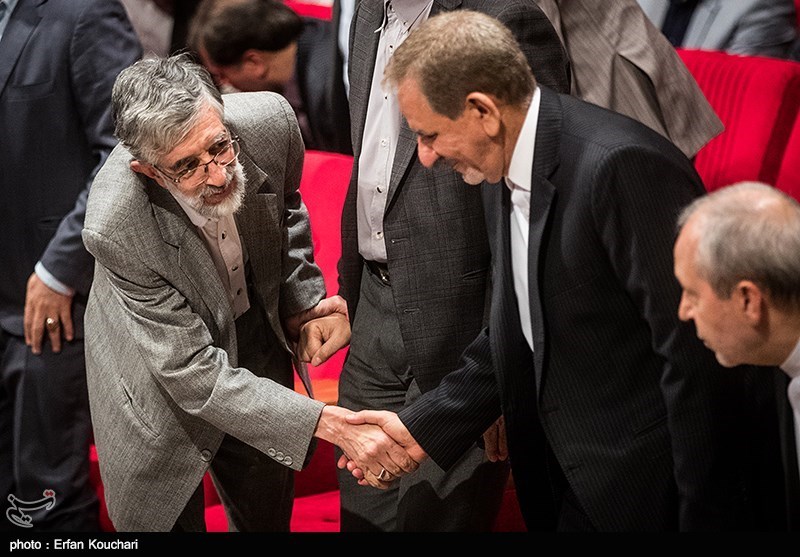 خوش و بش جهانگیری و حداد عادل/عکس