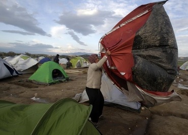  پناهجویان آواره سوری در مرز مقدونیه و یونان 