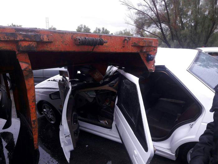 عکس/ 11 کشته در برخورد تریلی با پژو