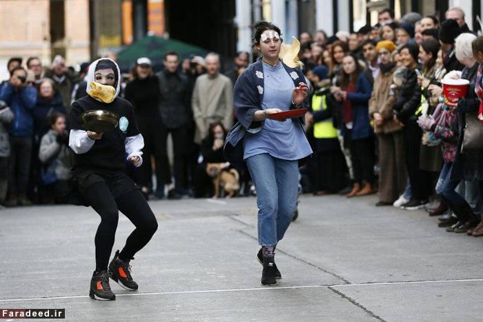 تصاویر/ مسابقه دویدن و درست کردن نان!