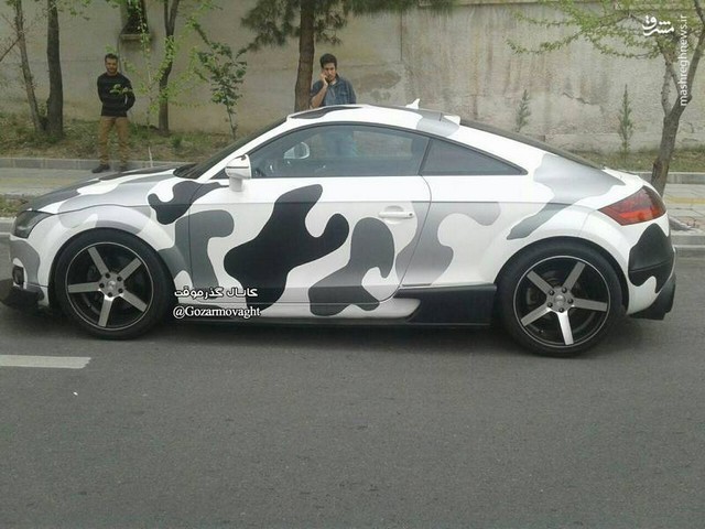 خودروی آئودی با استتار ارتشی/عکس