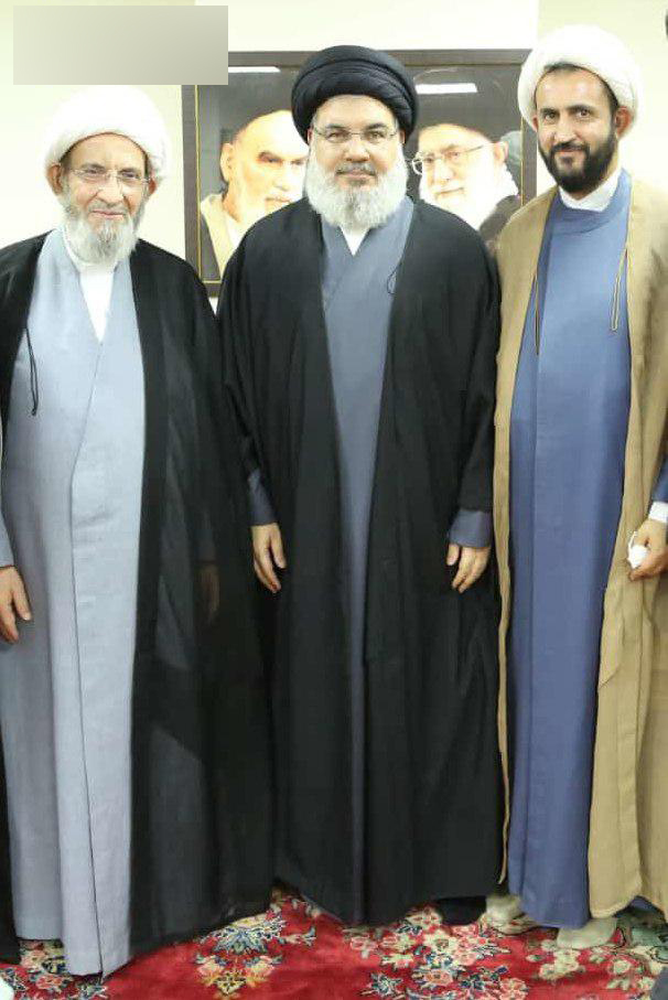 سید حسن نصرالله در عیادت شیخ «محمد یزبک» از بنیان‌گذاران حزب‌الله