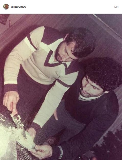 تیپ جالب علی پروین در یک جشن تولد/عکس