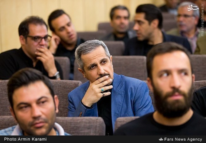 جواد رضویان در مراسم ترحیم مهرداد اولادی/ عکس