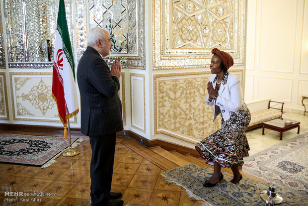 خوش آمد گویی خاص ظریف به خانم وزیر/عکس